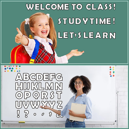 Qyeahkj 103 Pcs Glitter Silver Magnetic Letters - 2'' Alphabet Letters Kit for Classroom, Whiteboard, Fridge, Teachers & Preschool Learning