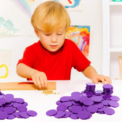 Coopay 200 Pieces 10 Colors 1-1/5 inch Plastic Learning Counters Disks Bingo Chip Counting Discs Markers for Math Practice and Poker Chips Game Tokens