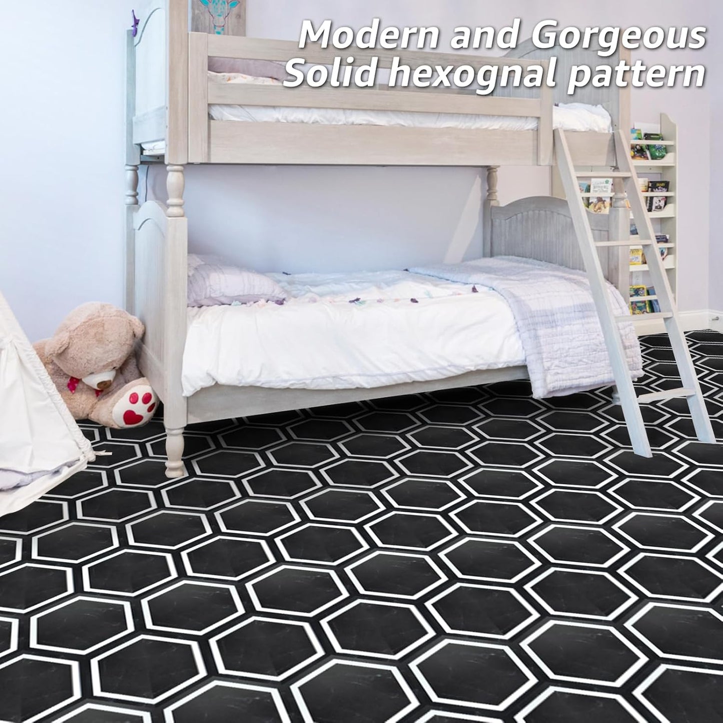 Art3d 10-Pack Hexagon Peel and Stick Flooring Tile Marble Look, Self Adhesive Waterproof Vinyl Floor Tile for Living Room, Kitchen, Bathroom, Bedroom, 11.8" x 10.2" White Marble