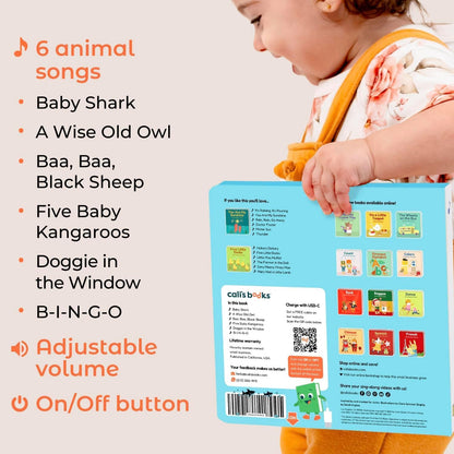 Cali's Books Rock Music Books for Toddlers 1-3 - Singing Button Sound Board Book for 2 Year Old Children, Musical Toddler Rock Songs Toys, 18 Month Interactive Learning Toy, USB-C Rechargeable