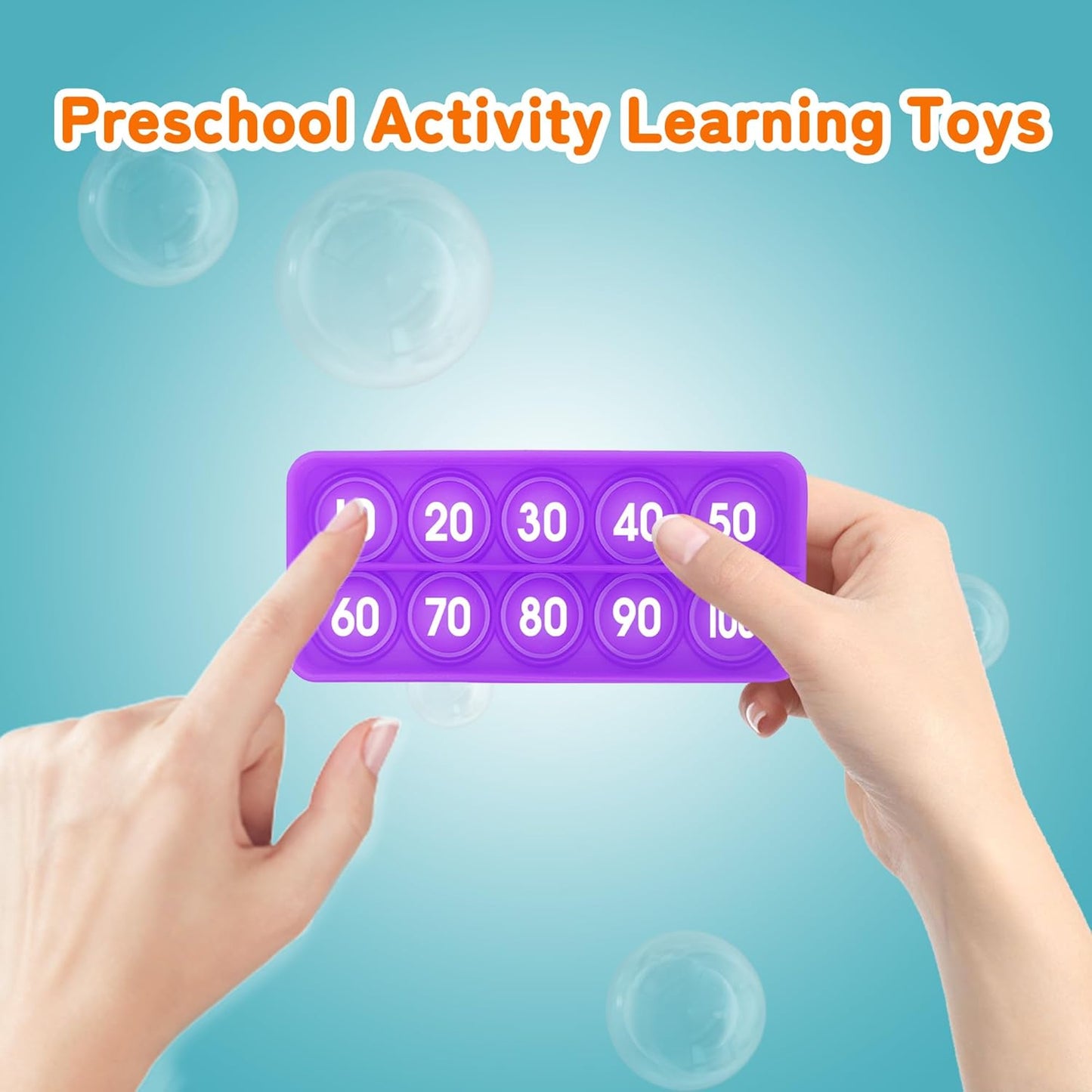 Ten Frame Popper, Math Fidget Sensory Toys, Ten-Frame Counting Toy, Educational Toy for Kids, Classroom Group Learning Activities for Toddler(Pack of 10)