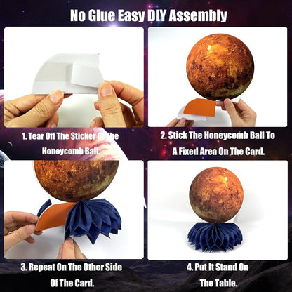 Space Theme Party Decorations Solar System Planets Honeycomb Centerpieces for Tables - 10 Piece Galaxy Planets Space Models for Outer Space Party Decoration Supplies, Astronomy Education