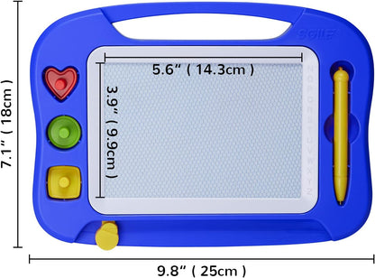 SGILE Toddler Toys for Kids, Large Magnetic Drawing Board for Birthday Gift, Toys for 1 2 3 4 Year Old Girls Boys, Etch & Sketch Pad with 4 Stamps, Learning and Educational, 16 ×13 in, Blue