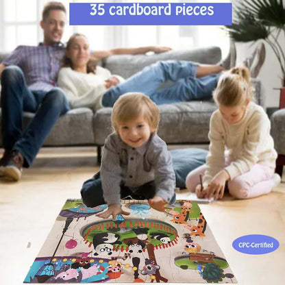 Jumbo Floor Puzzle for Kids, Large Jigsaw Puzzles 35 Piece for Kids Ages 3-5,Preschool Learning & Education Toys, Gifts for 4-8 Year Old Boys and Girls (Grassland Animal)