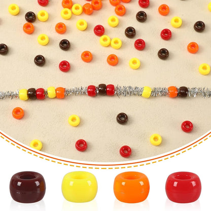 UPINS 1200Pcs Christmas Pony Beads Friendship Plastic Small Hair Beads Red Green White Pony Beads for Necklace Supplies (Christmas)