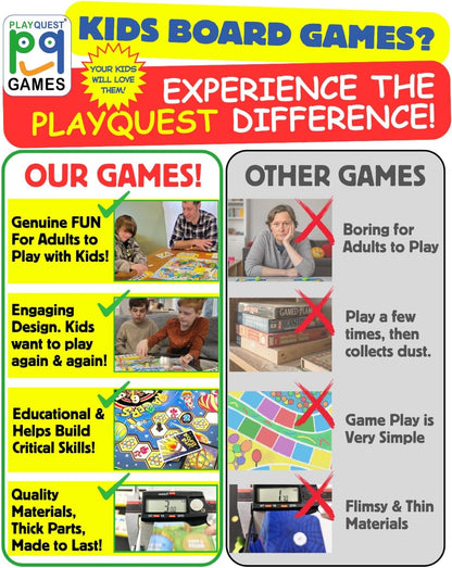 Scavenger Quest Board Game, Fun for Kids and Adults, 2-4 Players, Ages 5+, Family-Friendly Outdoor Themed Seek-and-Find Board Game. Skill-Building & Educational Fun.