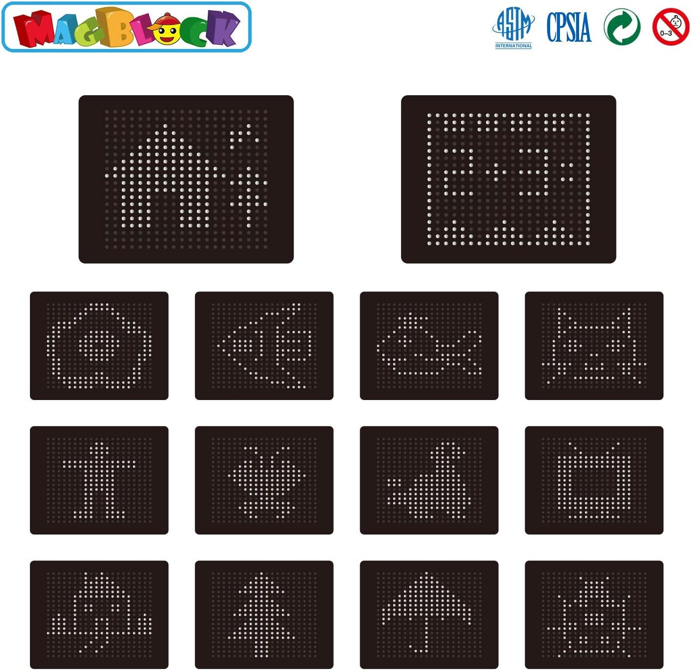 MAGBLOCK Magnetic Drawing Board Kids Writing Pad with Magnet Pen, Portable Educational Toys for Toddlers Kids Boys and Girls,Gifts Ideal for Travel and Road Trips (8.58in x6.89in)