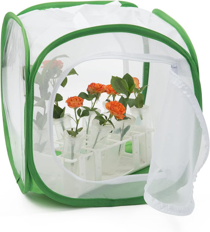 Two Doors Monarch Butterfly Habitat, Insect Mesh Cage, Caterpillar Enclosure Terrarium Pop-up (15.7 X 15.7 X 24 Inches)