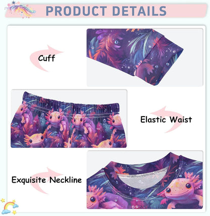 ALAZA Shark Starfish Palm Tree 2 Piece Pajama Set Long Sleeve Top and Pants Sleepwear Unisex - Colors A