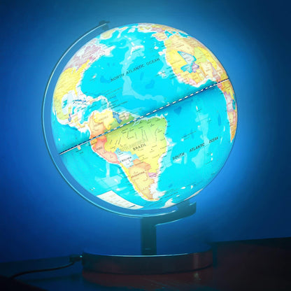 POOCCI 6 in1 Illuminated Large World Globe for Kids & Adults All Ages High Clear Map 12inch, Illuminates Educational Interactive STEM Toy, Light Up Kids Globe Lamp,Gifts For Boys And Girls