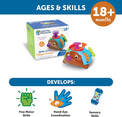 Learning Resources Spike the Fine Motor Hedgehog Fidget Friend - Ages 18+ months Fine Motor and Sensory Play Toy, Educational Toys for Toddlers, Toddler Montessori Toys