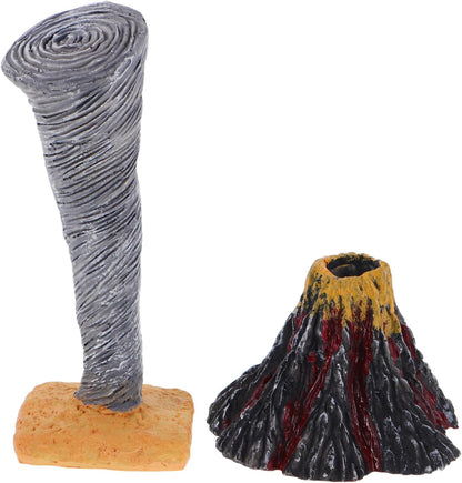 TOYANDONA 2Pcs Artificial Volcano and Tornado Model Natural Disaster Science for Home School Classroom Educational Exploration