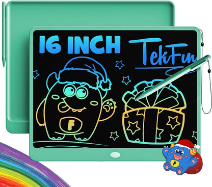 TEKFUN LCD Writing Tablet for Kids, 10-inch Coloring Drawing Pad, Mess Free Doodle Board, Airplane Travel Toys for Boys and Toddlers, Road Trip Essentials, Gifts for 3 4 5 6 7 8 Year Old Girls(Blue)