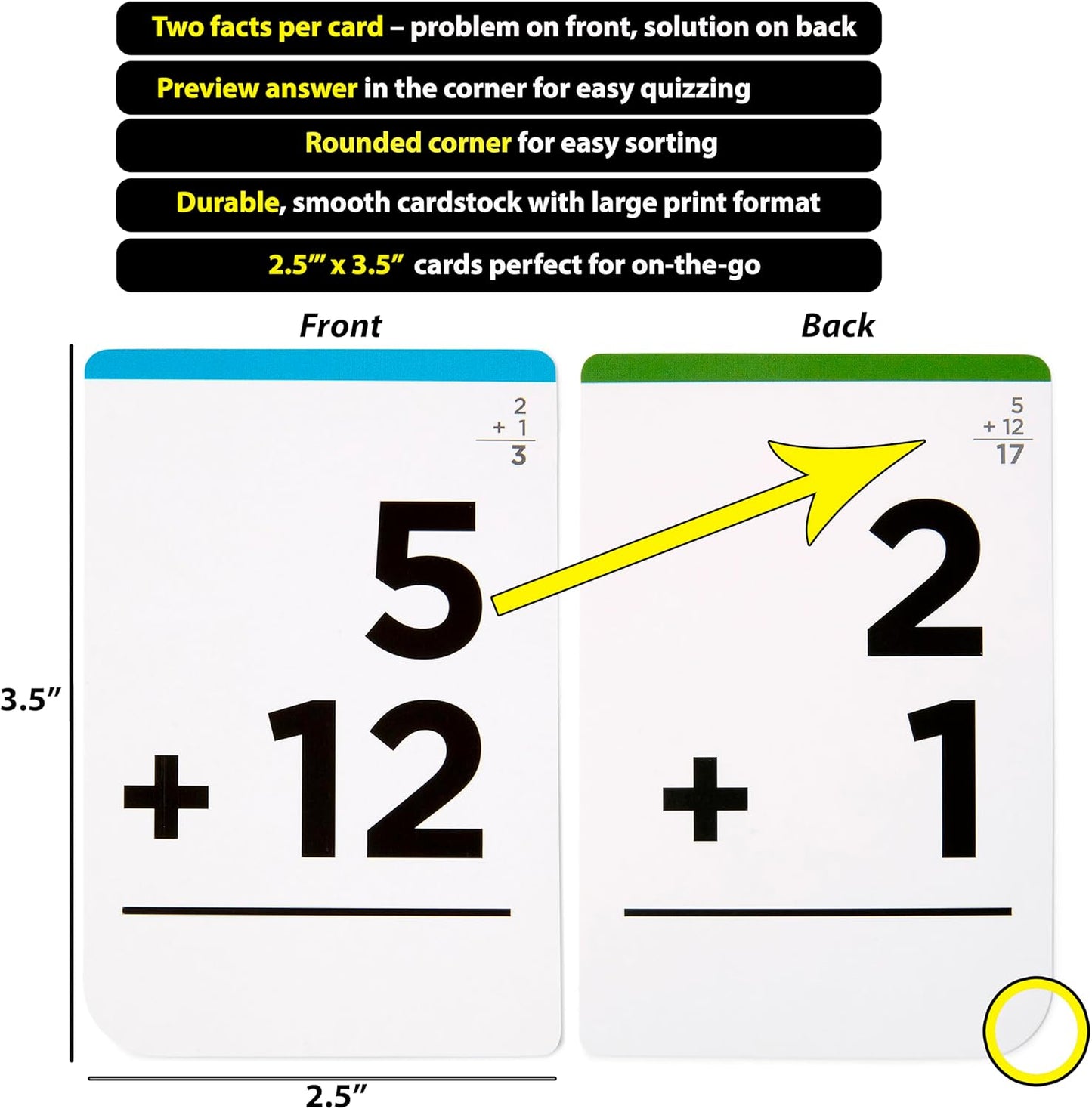 Think Tank Scholar 346 Addition and Subtraction Flash Cards Set (Award Winning) All Facts Color Coded, for Kids in Kindergarten, 1st, 2nd, 3rd Grade Class or Homeschool - Games & Chart