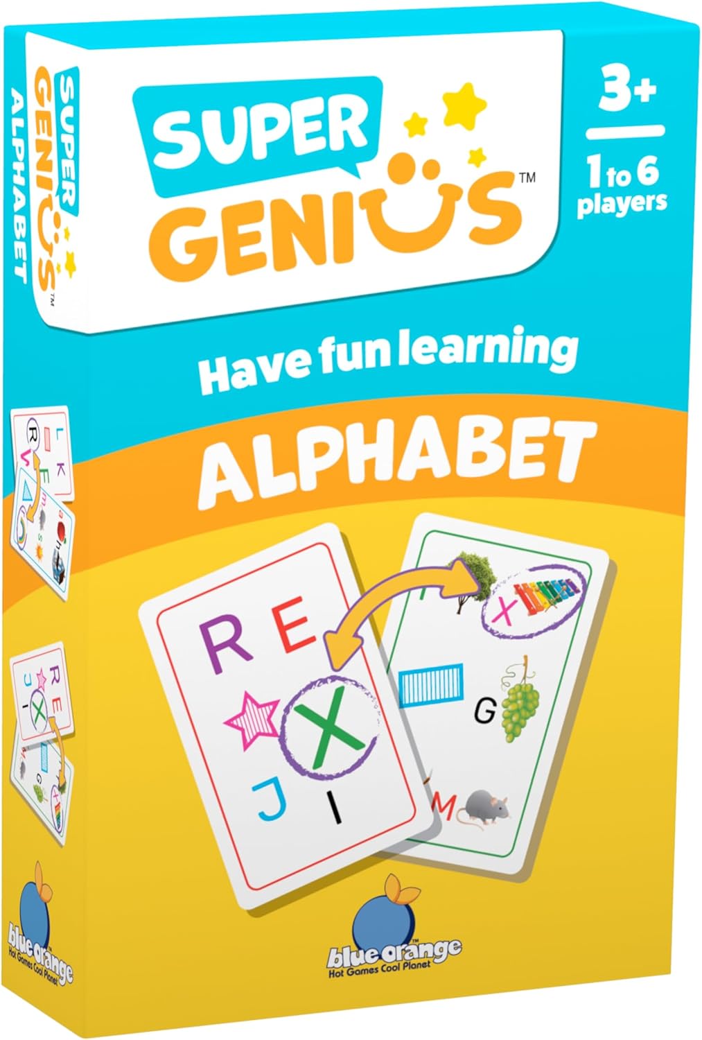 Blue Orange Super Genius Multiplication 2 - Tabletop Card Game, Fun Flash Card Concentration Matching Game for Kids, Ages 8+, 1-6 Players, Teacher Approved, Learn 6-9 Multiplication Tables Games