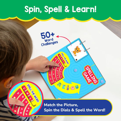 Smartivity Spelling Game Learning Toy for Kids 4-8 Years Old,50+ Picture Cards,Birthday Gift,Educational Word&Vocabulary Building Toy with Rotating Letter Wheels