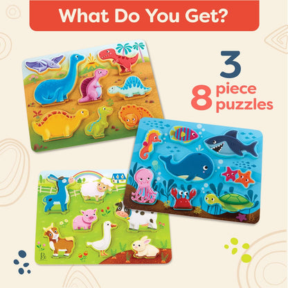 B. toys – Peek & Explore – School BusChunky Puzzle for Toddlers,Educational & Developmental Toys for Kids – 2+ Years