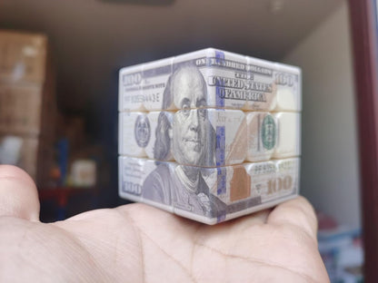 Cuberspeed Dollar Cube 3x3 Magic Cube US Dollar Bill Speed Cube Puzzle Toy