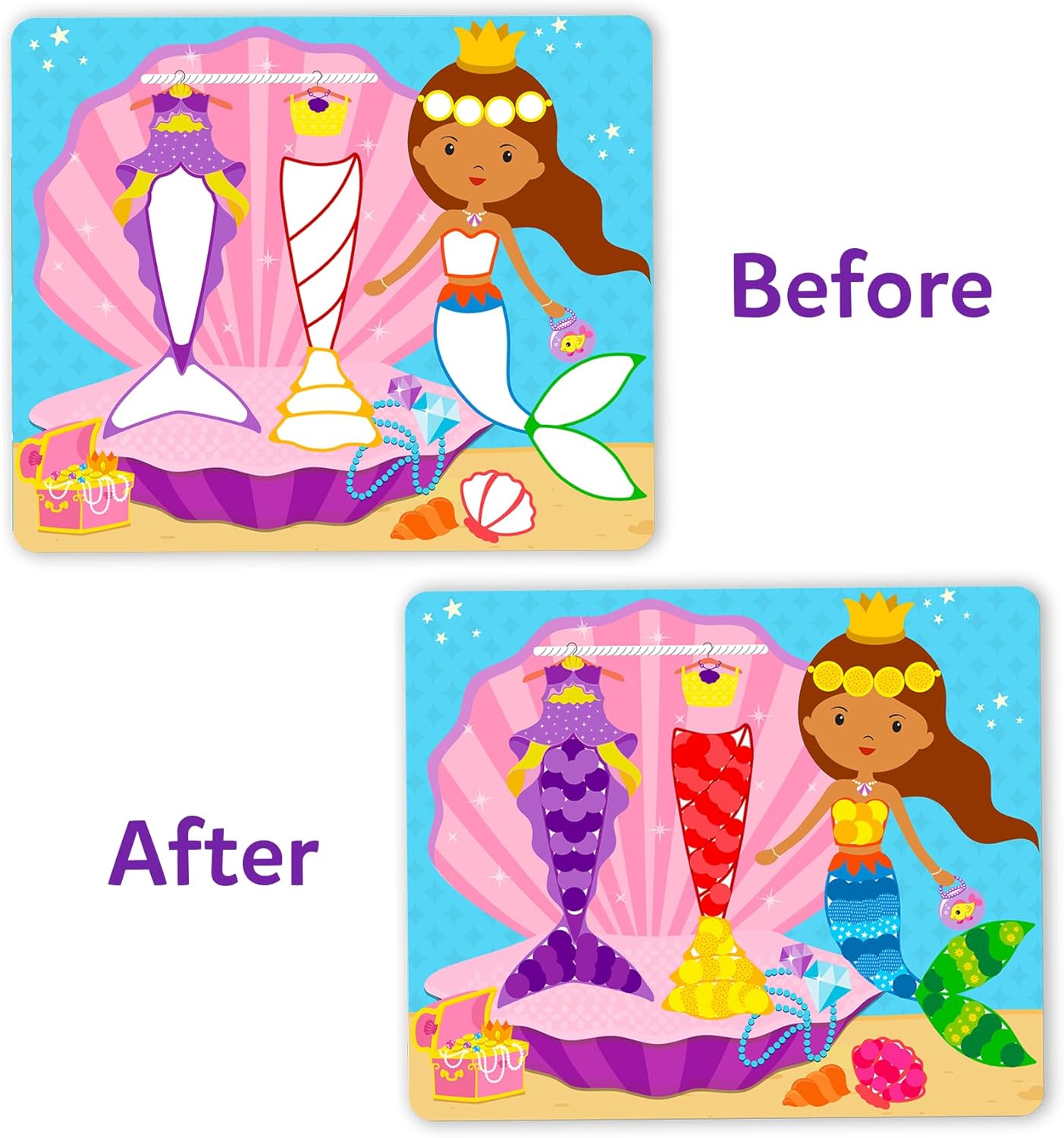 Skillmatics Dot It Sticker Art - Disney Princess, Mess-Free Fun for Kids, 500+ Stickers, Craft Kits, DIY Scrapbooking Activity, Gifts for Girls & Boys Ages 3, 4, 5, 6, 7