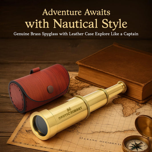 Solid Brass Handheld Telescope 6" - Nautical Pirate Spy Glass with Free case | Collectible Gift, Perfect for Christmas & Holiday Gifting