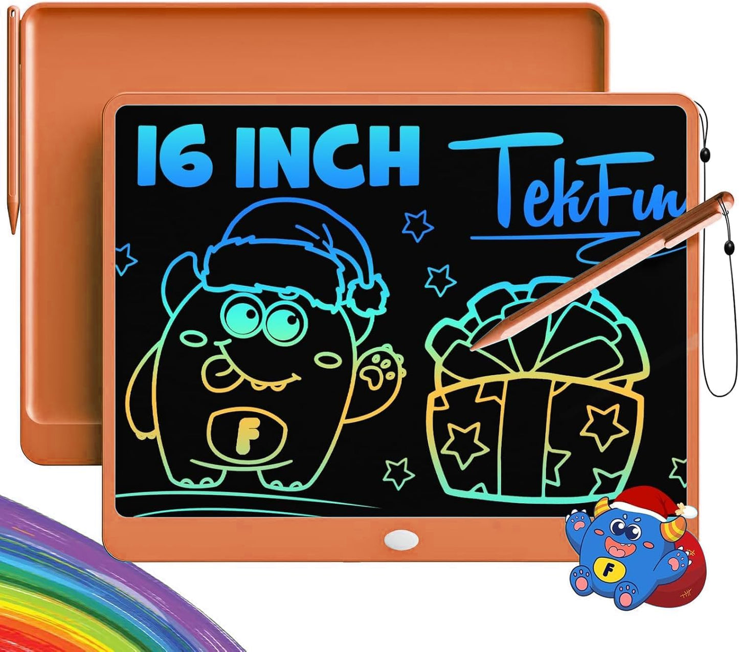 TEKFUN LCD Writing Tablet for Kids, 10-inch Coloring Drawing Pad, Mess Free Doodle Board, Airplane Travel Toys for Boys and Toddlers, Road Trip Essentials, Gifts for 3 4 5 6 7 8 Year Old Girls(Blue)