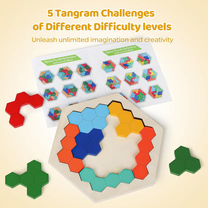 Wooden Puzzles Blocks Brain Teasers Logic Games for Classroom & Party Times,Jigsaw Puzzle Intelligence STEM Montessori Educatioanl IQ Toys Games for Kids Boys Girls Ages 3+ (3 Pack)