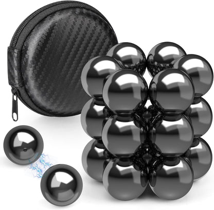 22PCS Round Magnetic Stones Fidget Toy Magnet Science Kit for Adults, Large Hematite Magnet Ball Desk Toy for Men Women, Whiteboard Locker Magnetic Rocks for Home Office