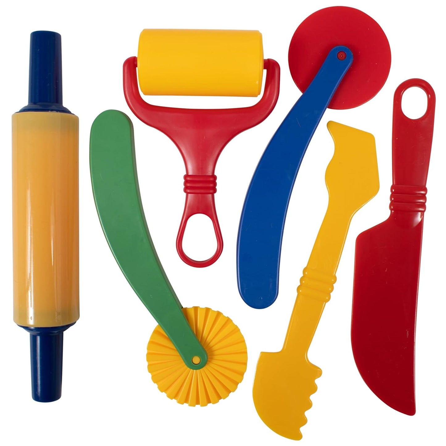 READY 2 LEARN Dough Tools | Set of 6 | Play dough Accessories | Roll, Cut, Mold and Flatten | Chunky Art Supplies for Toddler Crafts