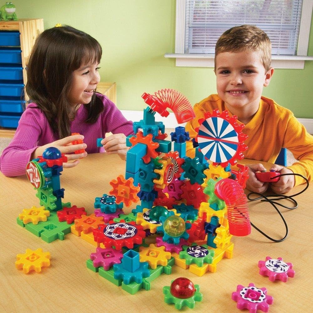 Learning Resources Gears Lights & Action Building Set, STEM Activities, Fine Motor Skills, Toddler Explorer Kit, Science and Construction, Boys and Girls Gifts, 121 Pieces, Ages 5 and Up