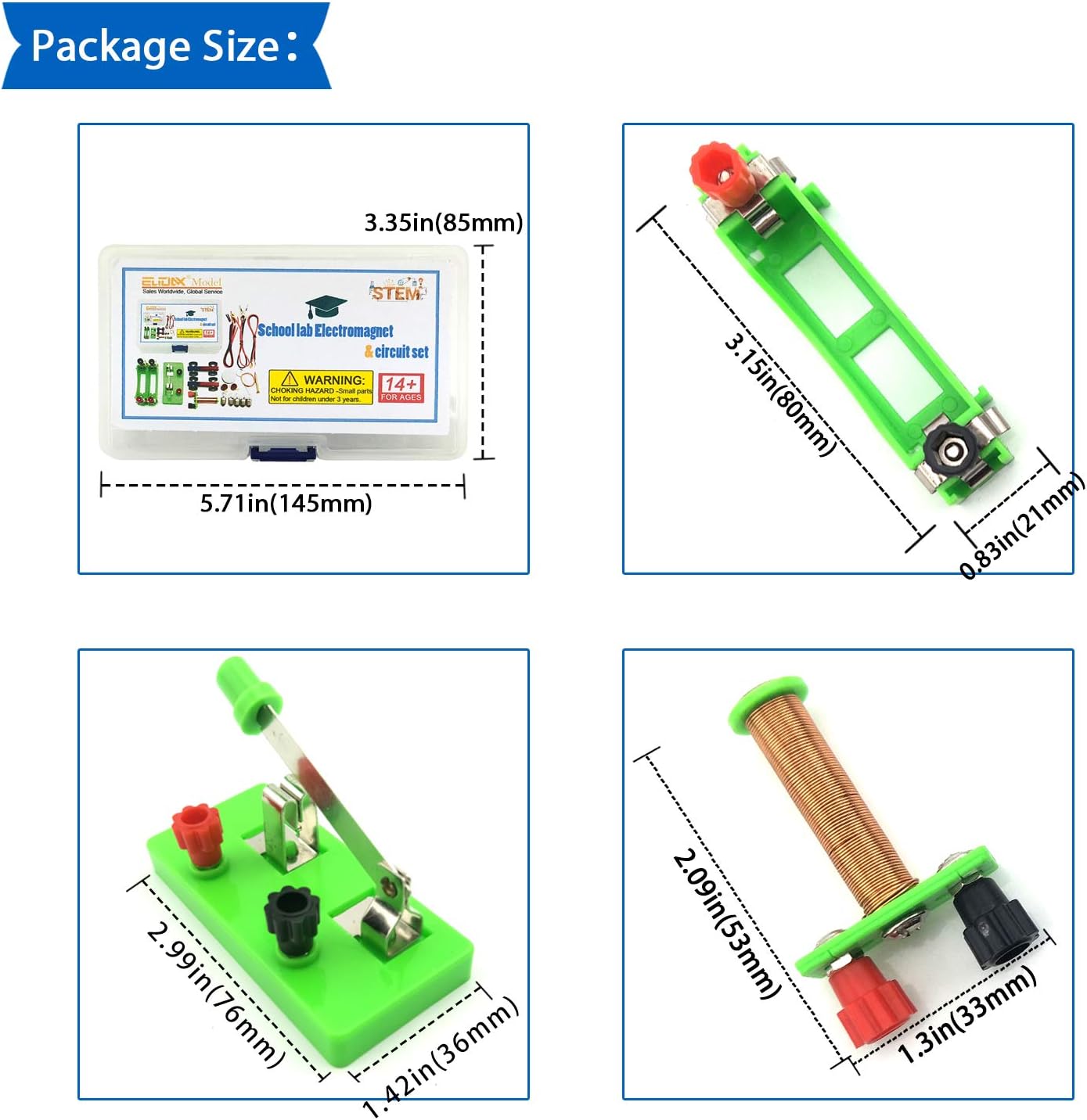 EUDAX DIY Physics Experiment Model Kit Electromagnetic Materials Electromagnet and Basic Electricity Discovery Circuit for School Lab Creative Educational Science Projects Teaching Equipment
