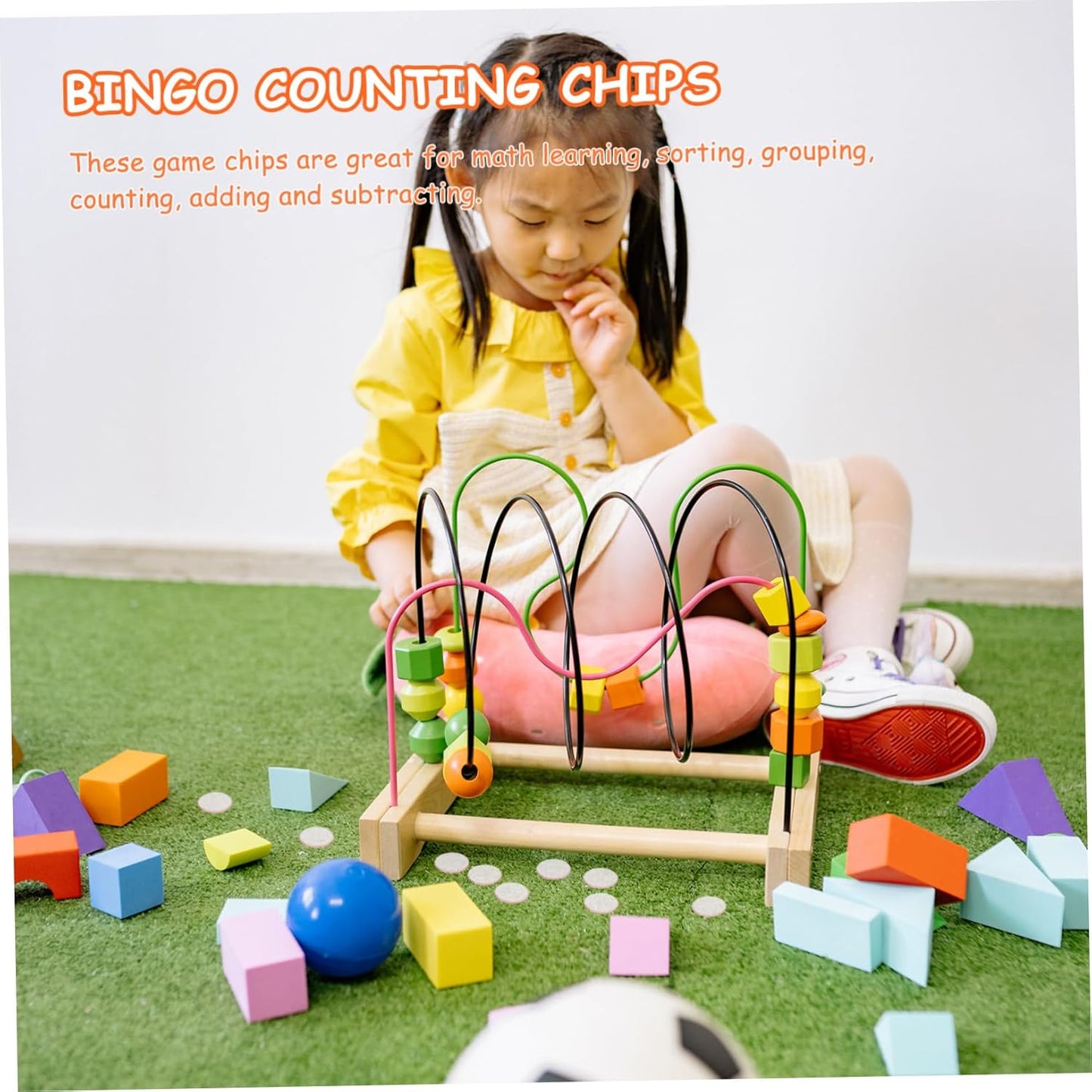 Toddmomy 100Pcs Translucent Bingo Markers Plastic Bingo Counting Chips for Games Math Learning and Rewards Tokens for