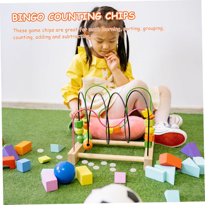 Toddmomy 100Pcs Translucent Bingo Markers Plastic Bingo Counting Chips for Games Math Learning and Rewards Tokens for