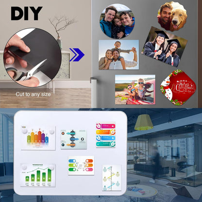 Adhesive Magnetic Sheets for Letter Size 8.5x11 (Pack of 8),Magnet Sheets with Self-Stick Adhesive for Home/Classroom/Office,Easy Cut DIY Paper Craft Magnet