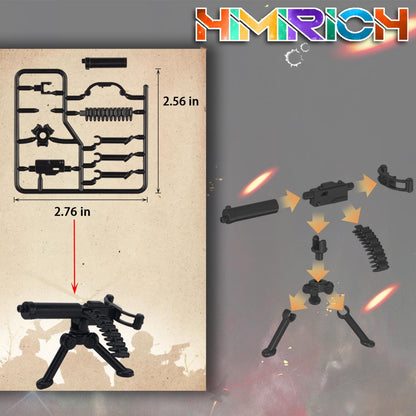 Weapons Pack Military Toy Set Building Blocks Model for Soldier Figures, Army Equipment Gear Kit Pieces and Parts Accessories Compatible with Major Brand