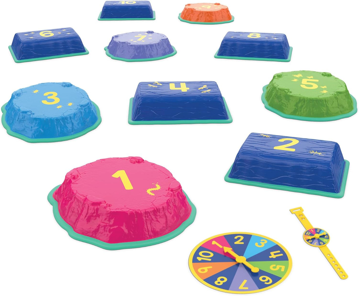 Educational Insights Hop to 10 Stepping Stones - Non Slip Nesting Stepping Stones for Kids, Early Math and Gross Motor Skills Toys for Toddlers 3-5, Indoor Active Play, Outdoor Play Equipment