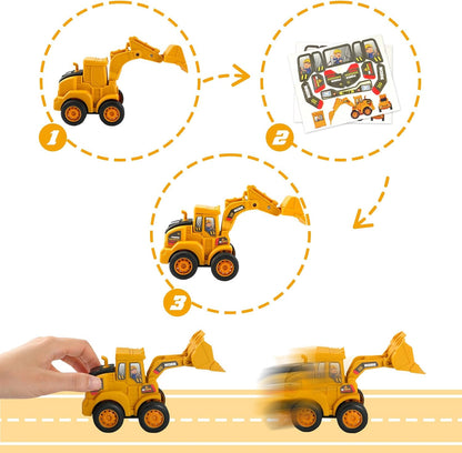 Sand Construction Kit - Play Sand Art Kit with 7 Construction Truck, 2lbs Magic Sand, Castle Molds, Crane, Worker Figures and Road Signs, Construction Sensory Bin for Preschool Learning for kids 3+