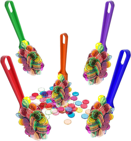 Magnetic Bingo Wand with Metal Ringed Chips for Counting School/Game Chips Plastic Markers Education STEM Tool for Students