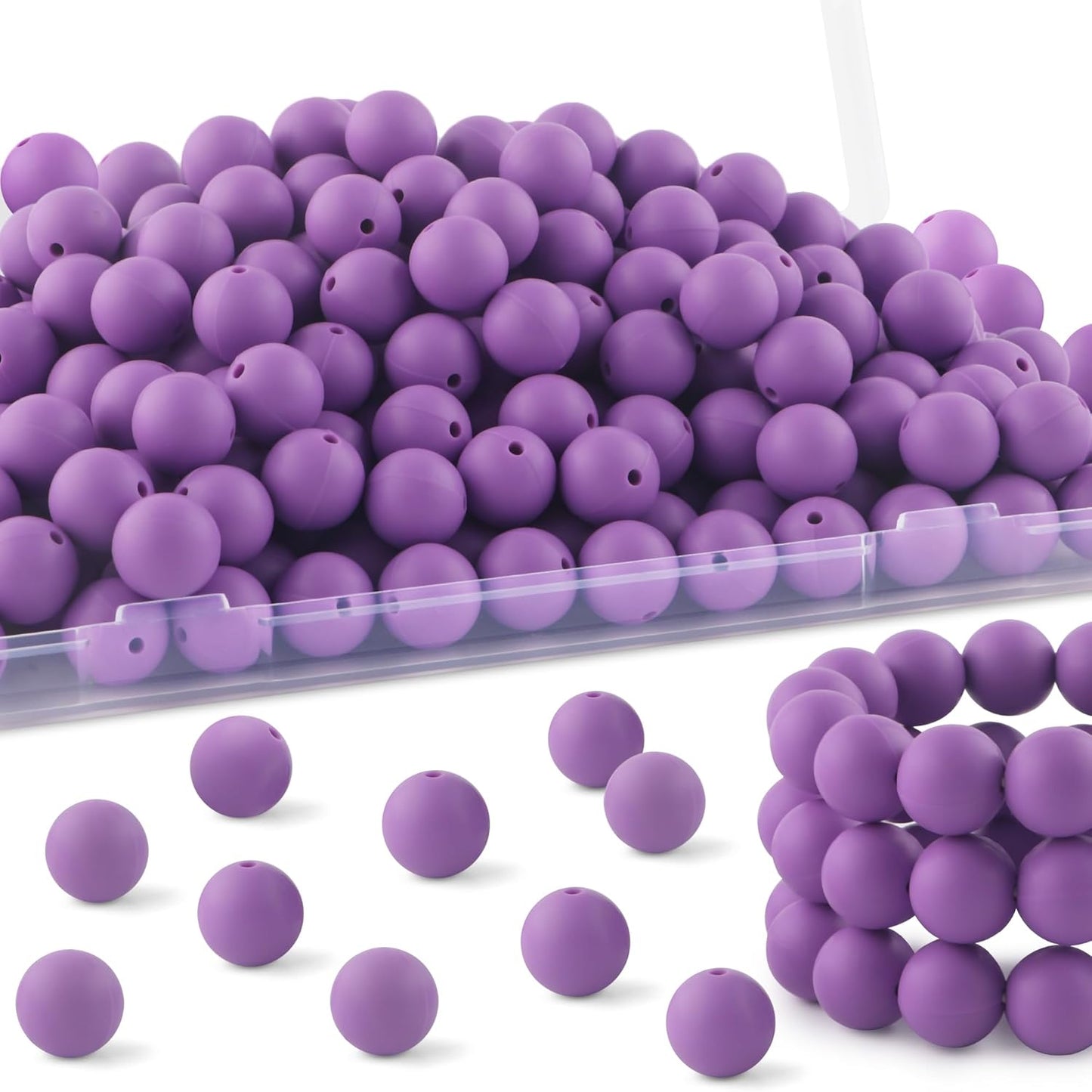 65Pcs 19mm Silicone Beads for Keychain Making Bracelet Necklace, Bulk Round Silicone Beads for Pens（Christmas Green） - Colors B