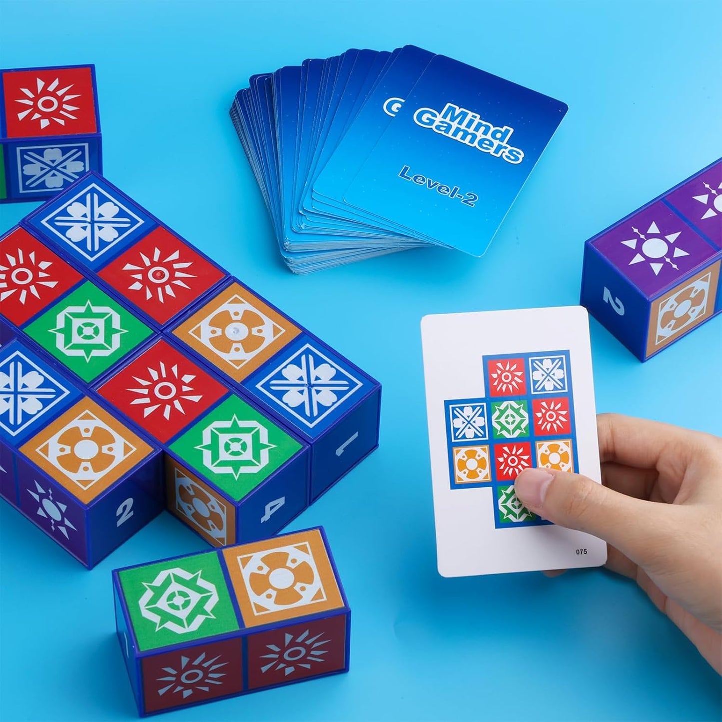 Puzzle Matching Games, Block Puzzle Games, Visual Recognition Matching Board Game, Family Night Board Game to Develop Kids Problem Solving Skills (Style A)