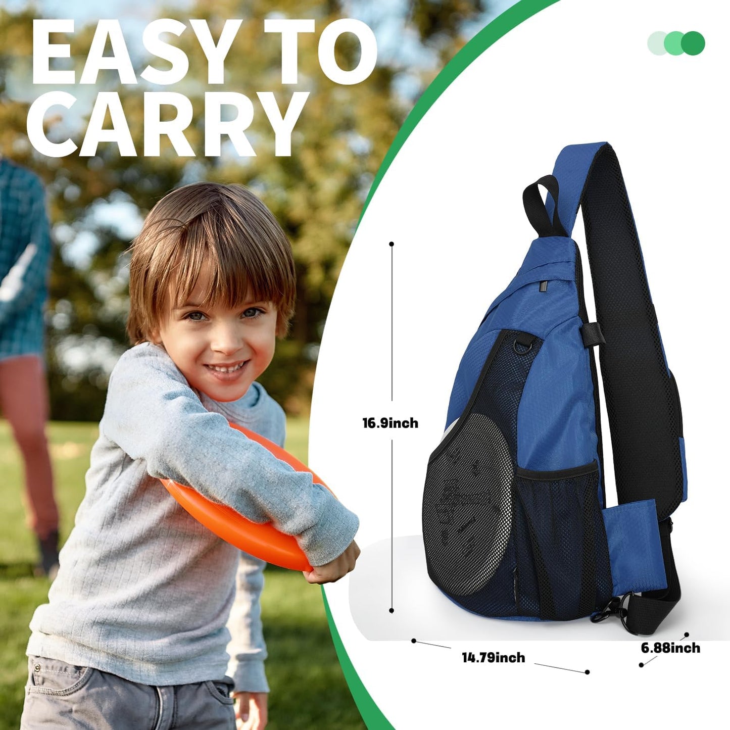 MOYAQI Disc Golf Bag with Retriever Holder and Storage Pockets, Disc Golf Backpack with 8-10 Disc Capacity, Padded Adjustable Strap and Back Panel, Lightweight and Durable