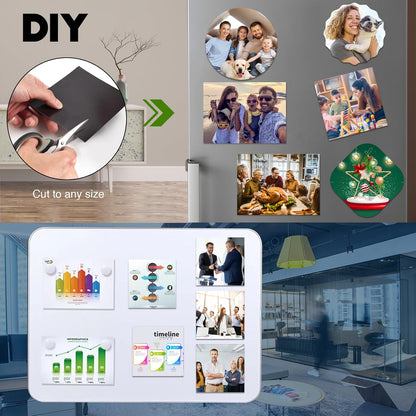 Adhesive Magnetic Sheets for Letter Size 8.5x11 (Pack of 8),Magnet Sheets with Self-Stick Adhesive for Home/Classroom/Office,Easy Cut DIY Paper Craft Magnet