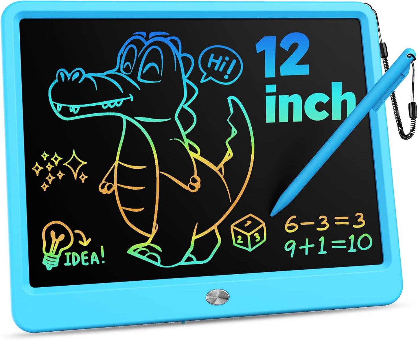 KOKODI 15 Inch LCD Writing Tablet with Anti-Lost Stylus, Erasable Doodle Board Colorful Toddler Drawing Pad, Car Travel School Games Toys for 3 4 5 6 7 8 Kids, Birthday Gift for Girls Boys Blue