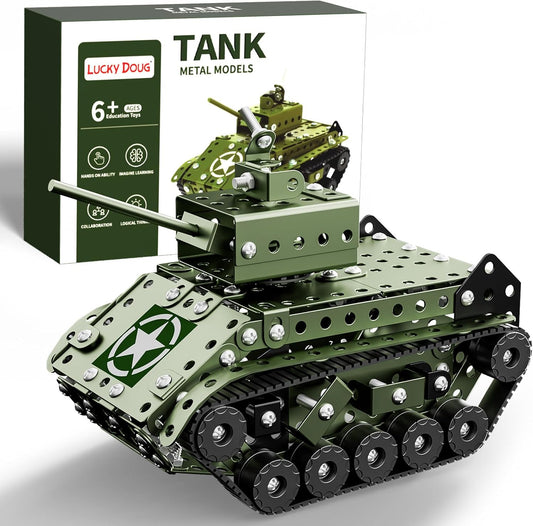 Lucky Doug STEM Building Projects Model Truck Set - Building Toys for Kids Ages 8-12, Assembly Science Army Toys for Boys 8 9 10 11 Years Old