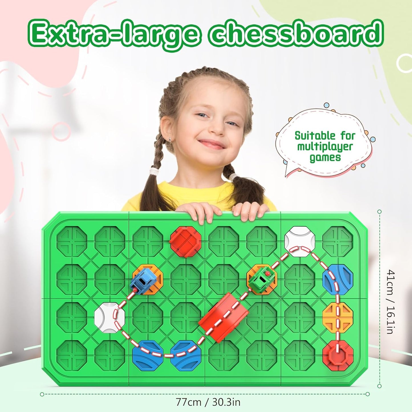 STEM Logic Road Builder Toys: Board Games Toys for 5 Year Old Kids, Montessori Brain Teaser Puzzles Educational Learning Activities Toy for Kid Ages 3 4 6-8 12 Boys Girls Gifts (Orange 32PCS)
