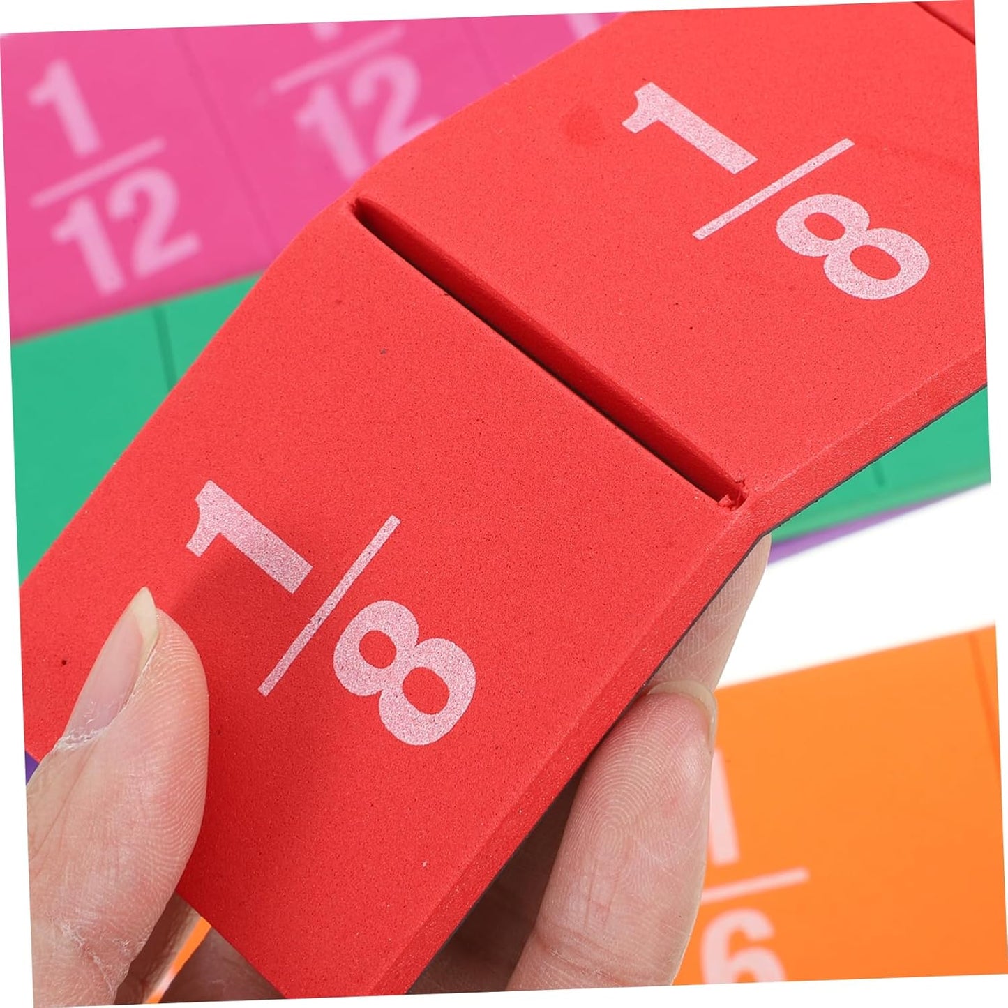 Housoutil 1 Set Educational Fraction Tiles Math Manipulatives for Students Engaging for Fraction Cognition Compact and Lightweight Teaching Tools