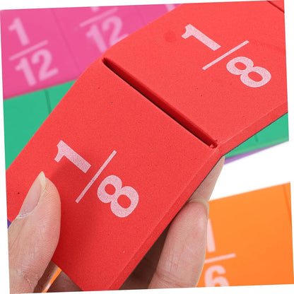 Housoutil 1 Set Educational Fraction Tiles Math Manipulatives for Students Engaging for Fraction Cognition Compact and Lightweight Teaching Tools
