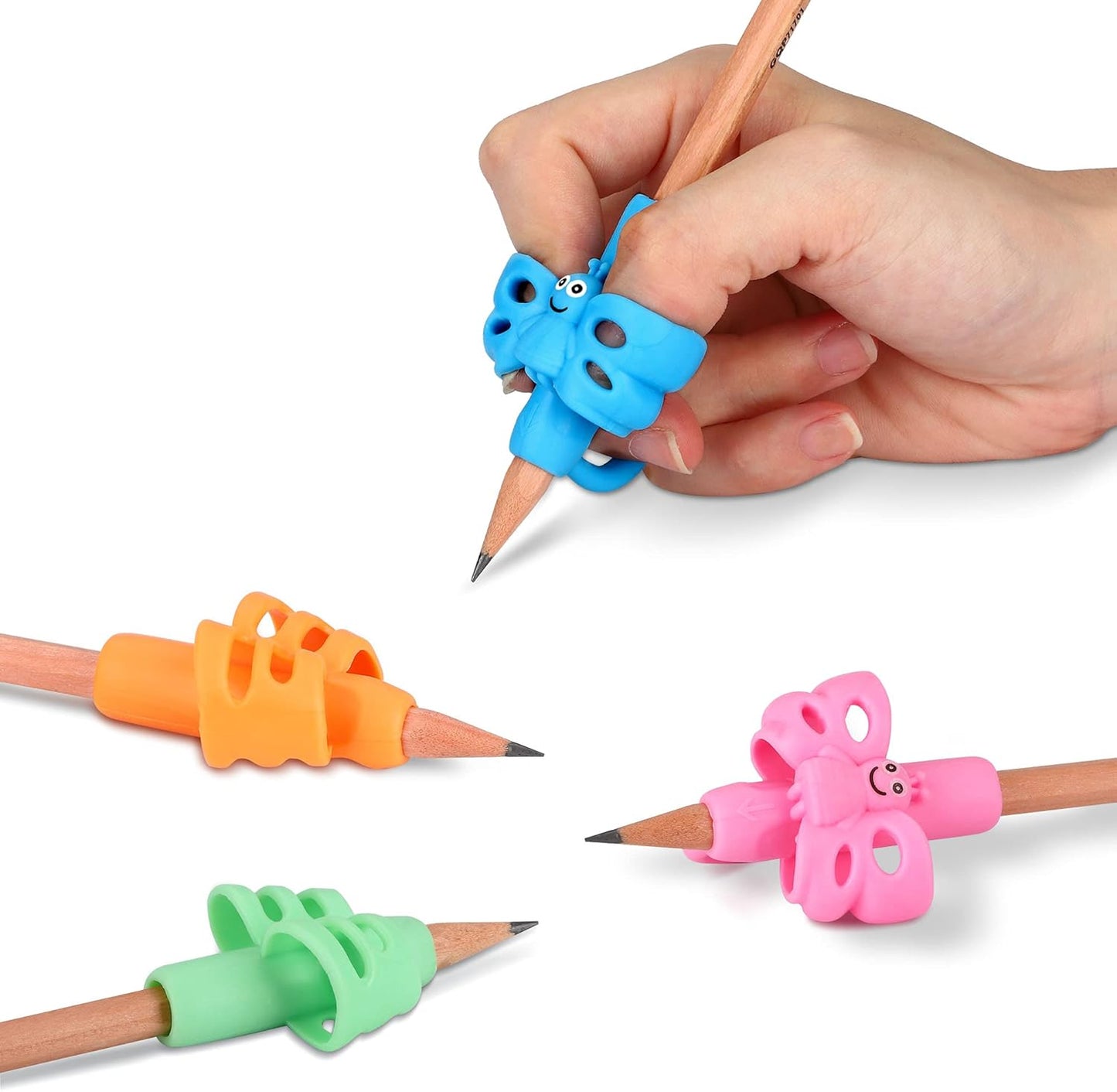 KOABBIT Pencil gripper kids/toddler handwriting aid tools for beginners,Pencil Holder for preschooler 2-4 Years learning to Write for Children's Training Pen Holding Posture Correction Tools(3 PACK)