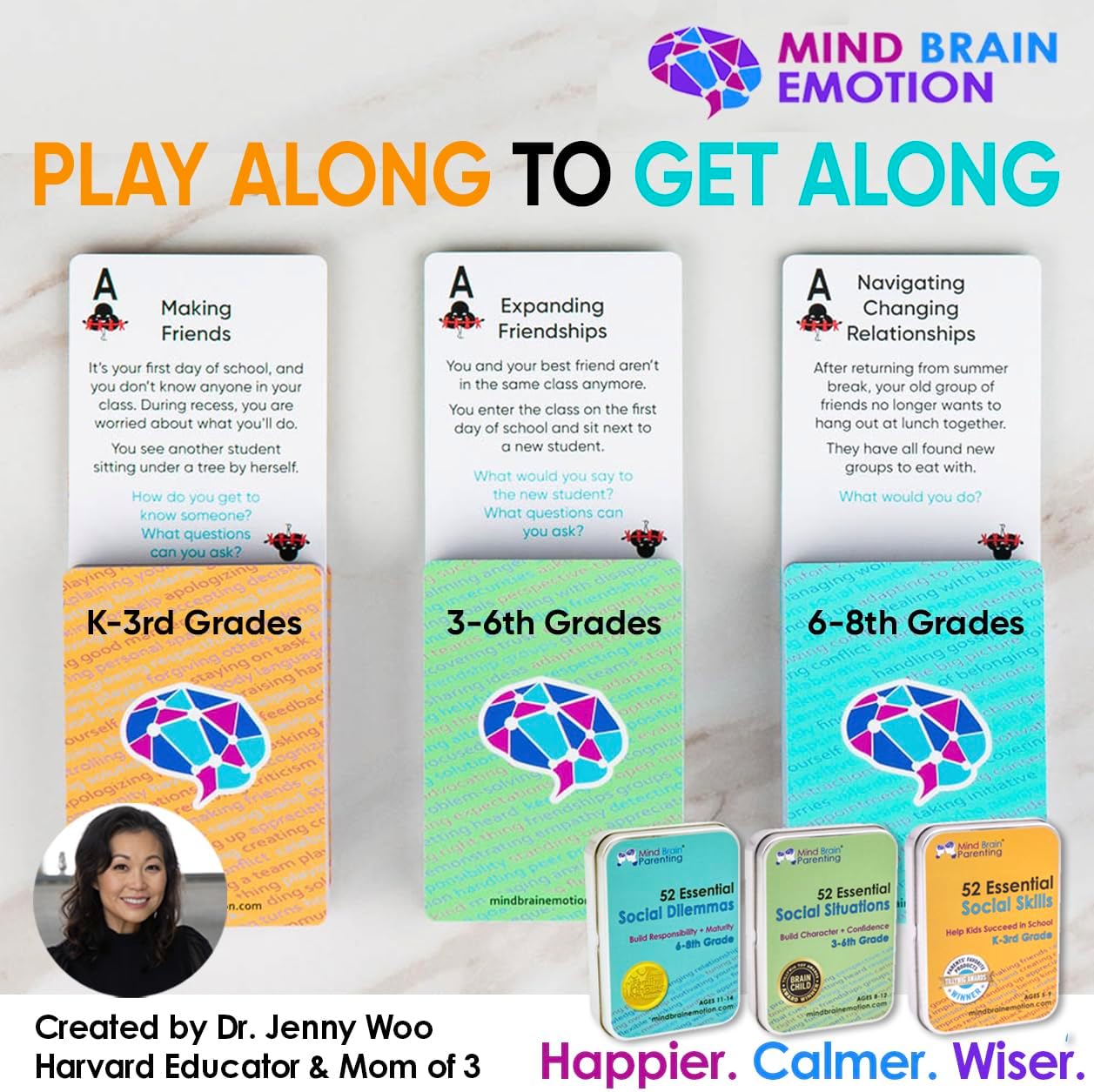 Mind Brain Emotion 52 Essential Conversations for Home, Therapy, Speech, School Classroom - Conversation Cards for Kids, Family, Teacher & Counselor to Build Growth Mindset & Communication Skills