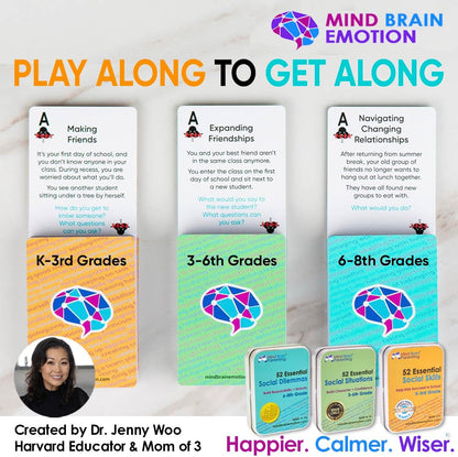 Mind Brain Emotion 52 Essential Conversations for Home, Therapy, Speech, School Classroom - Conversation Cards for Kids, Family, Teacher & Counselor to Build Growth Mindset & Communication Skills