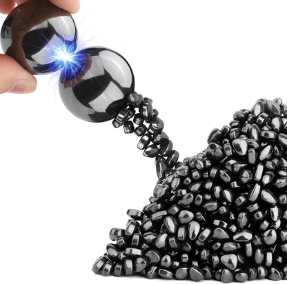 Umnodobn Magnet Slime Putty, Fidget Toy Ferrite Putty Beads, Hematite Magnetic Stones Eggs with 1.26 inch Magnet Balls, Cool Desk Toy, EDC Toy Science Kit Gift